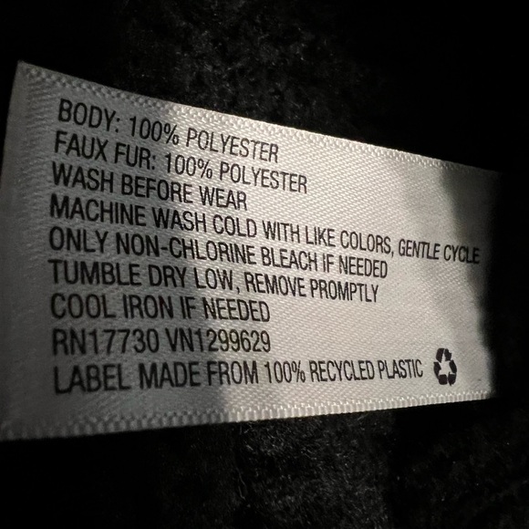 Art Class Girl's Black Faux Suede Shearling Trim Coat - Picture 7 of 8